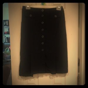 Ann Taylor Navy Button Up Skirt
